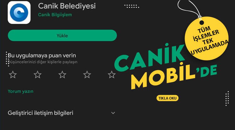 Canik Belediyesi Mobil Uygulaması yayında