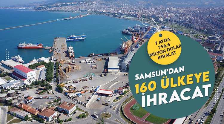 Samsun'dan ilk 7 ayda 160 ülkeye ihracat