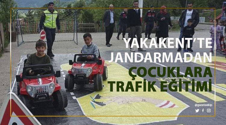 Yakakent'te jandarmadan çocuklara trafik eğitimi